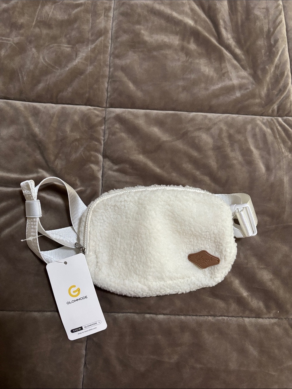 GLOWMODE Cream Sherpa Fanny Pack